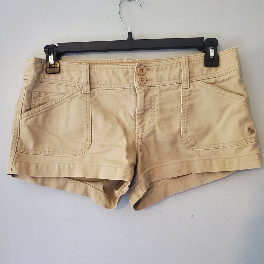 Abercrombie & Fitch Y2K Low Rise Khaki Shorts Size 8 Vintage 2000s